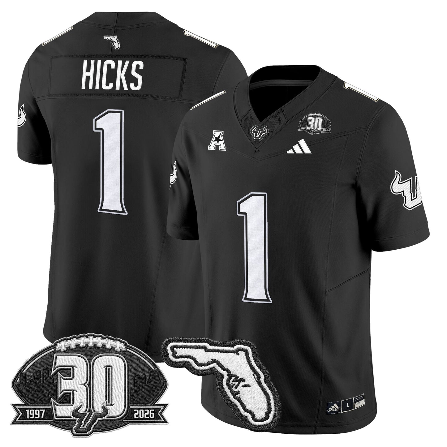 Men's South Florida Bulls 30th Anniversary Patch Vapor Limited Jersey - All Stitched