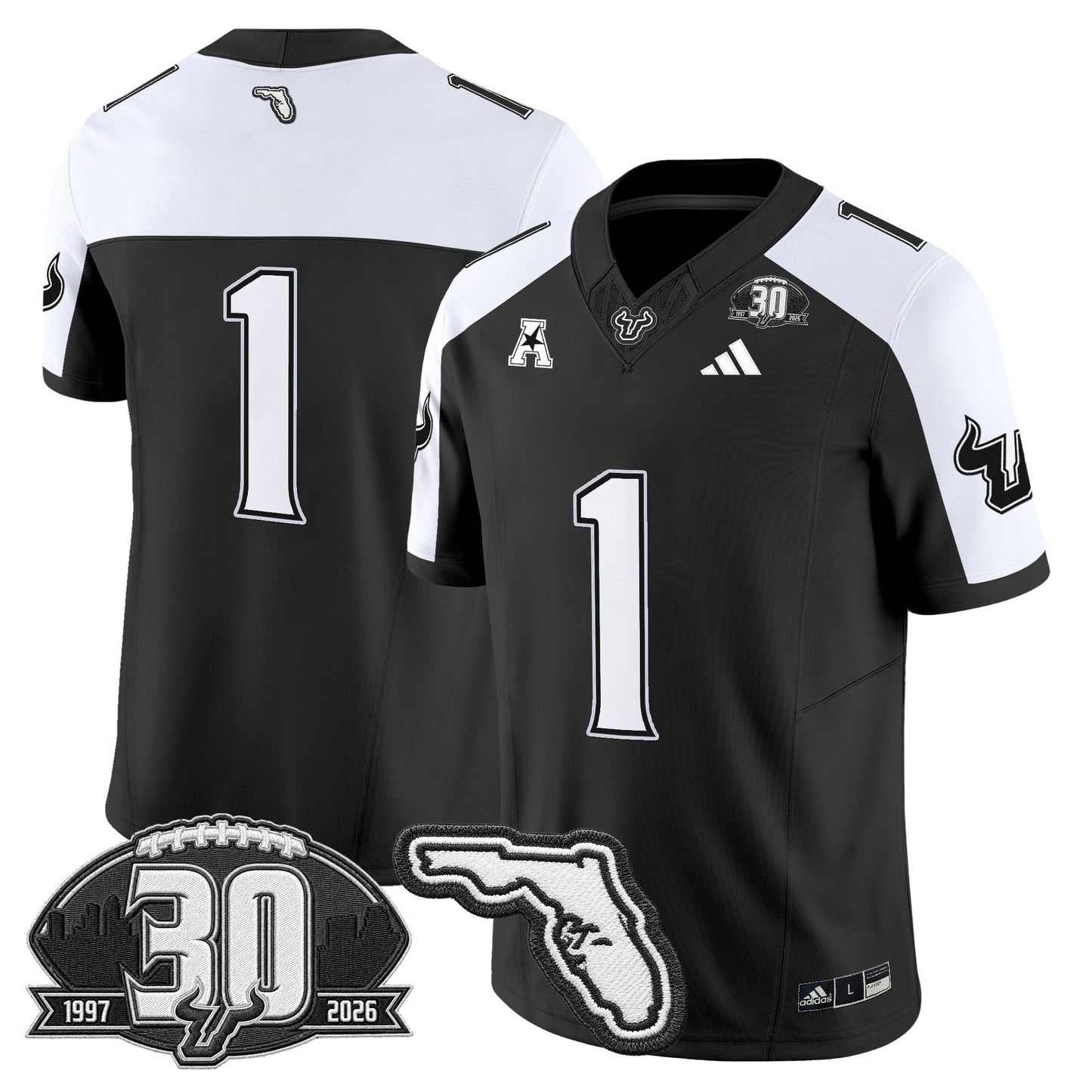 Men's South Florida Bulls 30th Anniversary Patch Vapor Limited Jersey - All Stitched