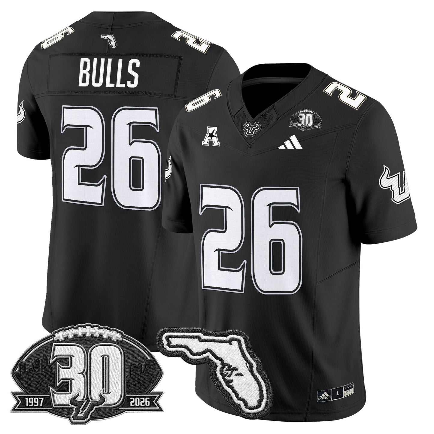 Men's South Florida Bulls 30th Anniversary Patch Vapor Limited Jersey - All Stitched