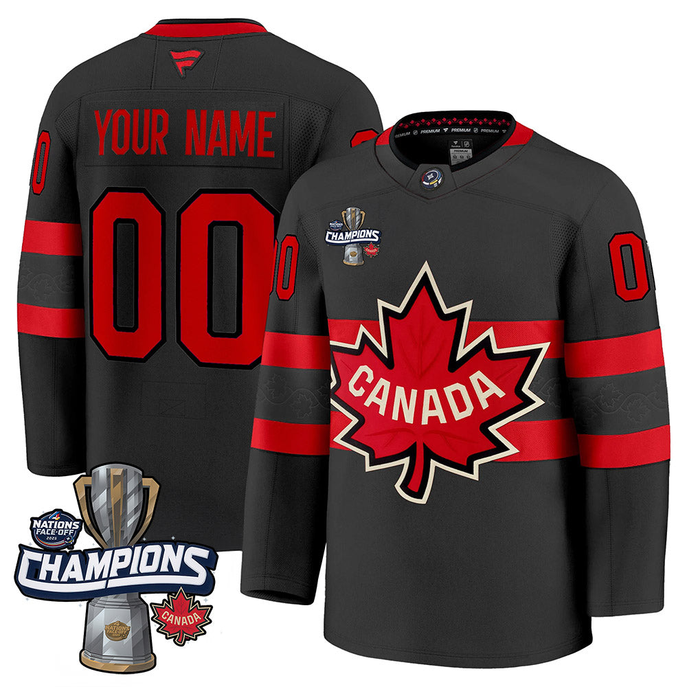 Custom Canada 2025 4 Nations Face-Off Champions Jersey - All Stitched