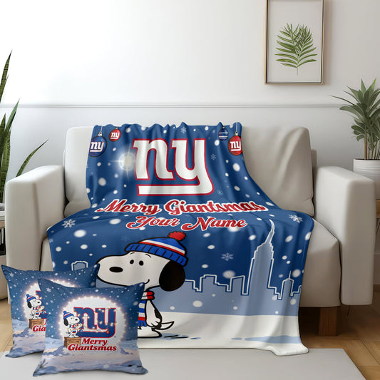NYG x SNP | Premium Christmas Fleece Blanket & Throw Pillow-NQD