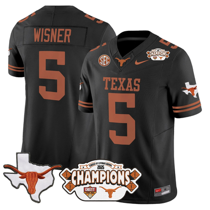 TEX 2025 State Map & Citrus Bowl Champions Patch Vapor Limited Jersey - All Stitched
