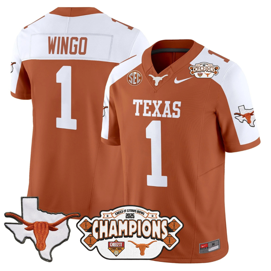 TEX 2025 State Map & Citrus Bowl Champions Patch Vapor Limited Jersey - All Stitched