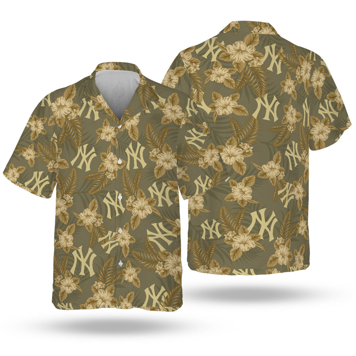 NYY Special Armed Forces Hawaiian Design Button Shirt