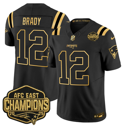 NE 2025 AFC East Champions Gold Vapor Limited Jersey - All Stitched