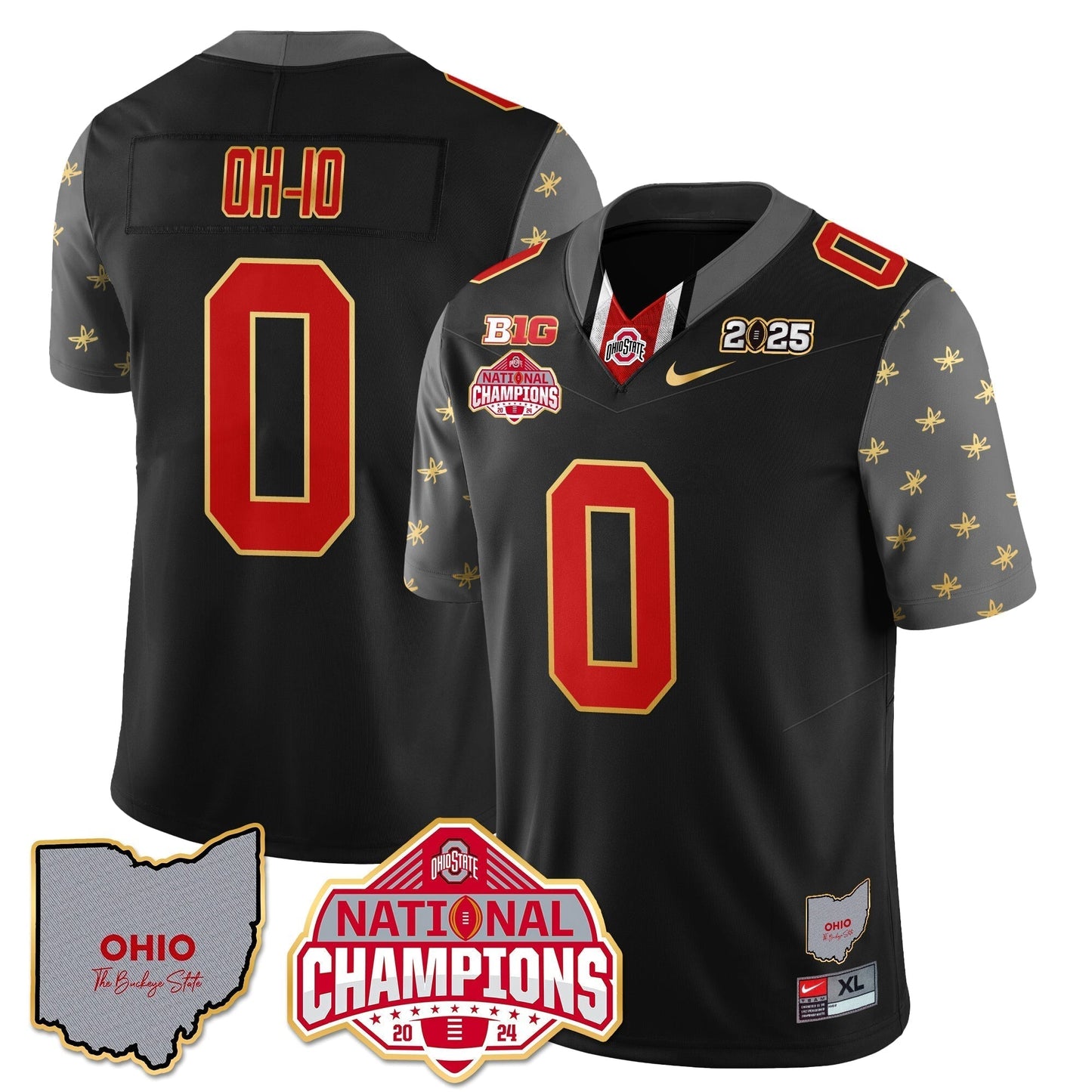 OSU 2025 CFP Patch - National Champions Gold Jersey - All Stitched