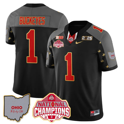 OSU 2025 CFP Patch - National Champions Gold Jersey - All Stitched
