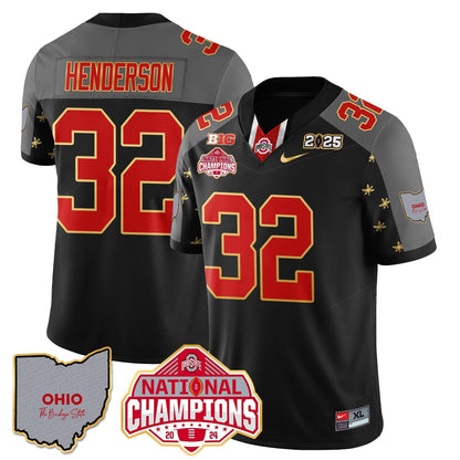 OSU 2025 CFP Patch - National Champions Gold Jersey - All Stitched