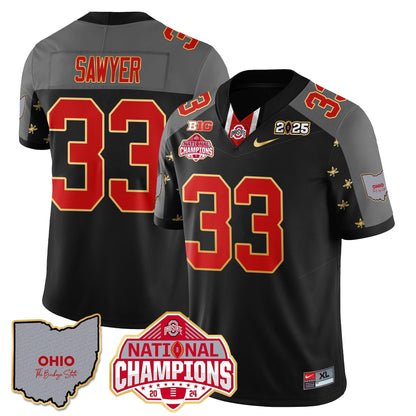 OSU 2025 CFP Patch - National Champions Gold Jersey - All Stitched