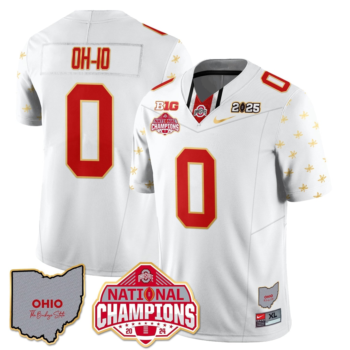 OSU 2025 CFP Patch - National Champions Gold Jersey - All Stitched