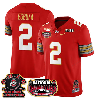 OSU 'Heritage Stripe' 2025 CFP Patch - National Champions Jersey N9 - All Stitched