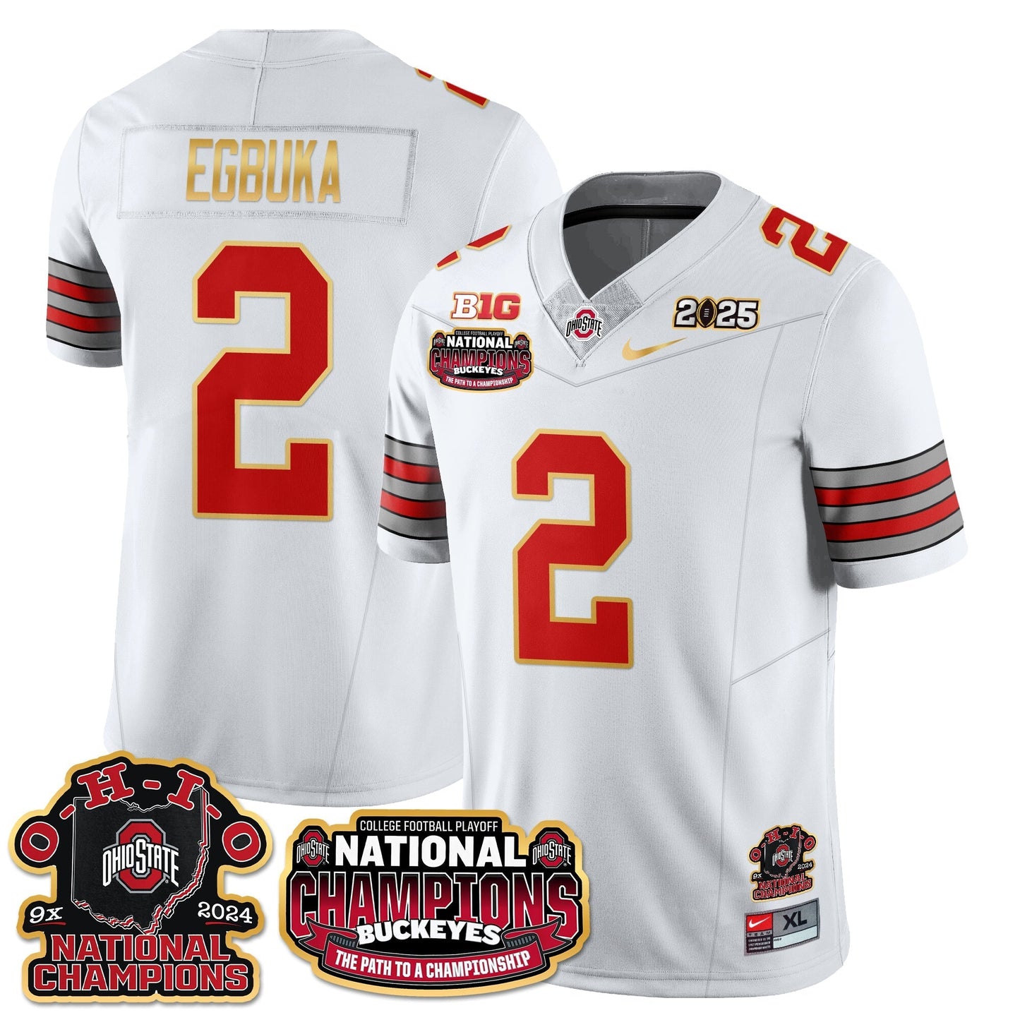 OSU 'Heritage Stripe' 2025 CFP Patch - National Champions Jersey N9 - All Stitched