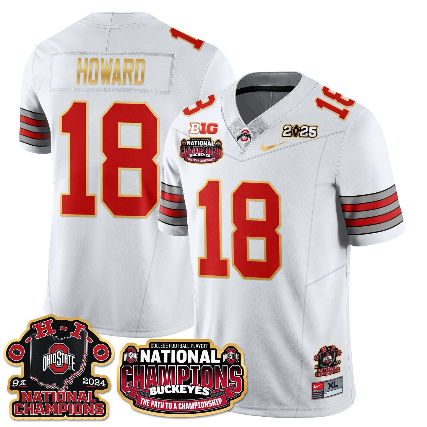 OSU 'Heritage Stripe' 2025 CFP Patch - National Champions Jersey N9 - All Stitched