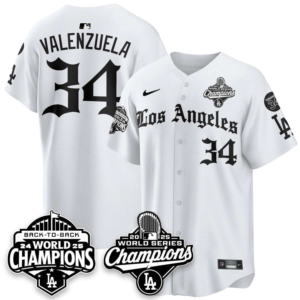 LAD 2025 World Series Champions Vapor Premier Limited Jersey - LA Gothic Edition - All Stitched N2