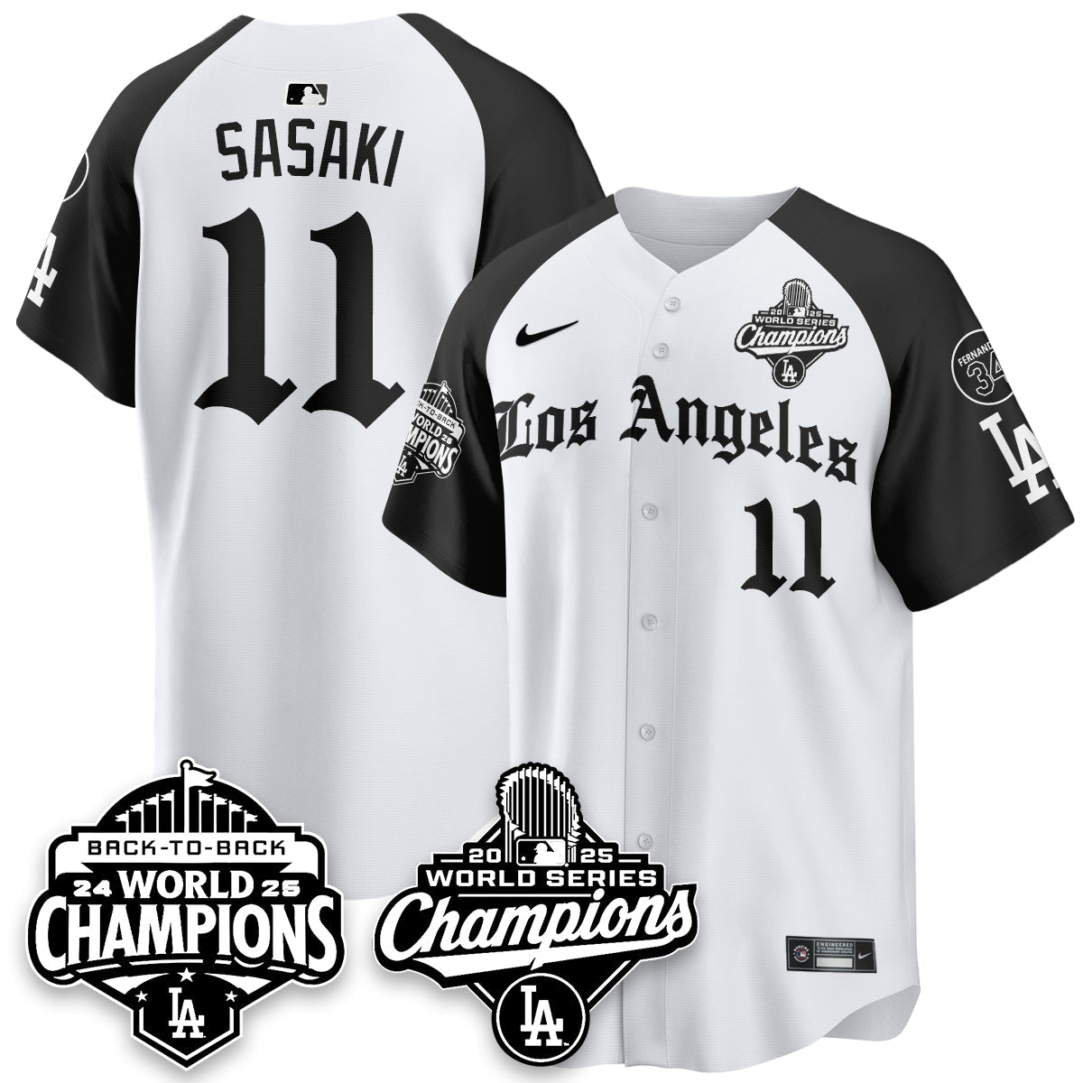 LAD 2025 World Series Champions Vapor Premier Limited Jersey - LA Gothic Edition - All Stitched N2