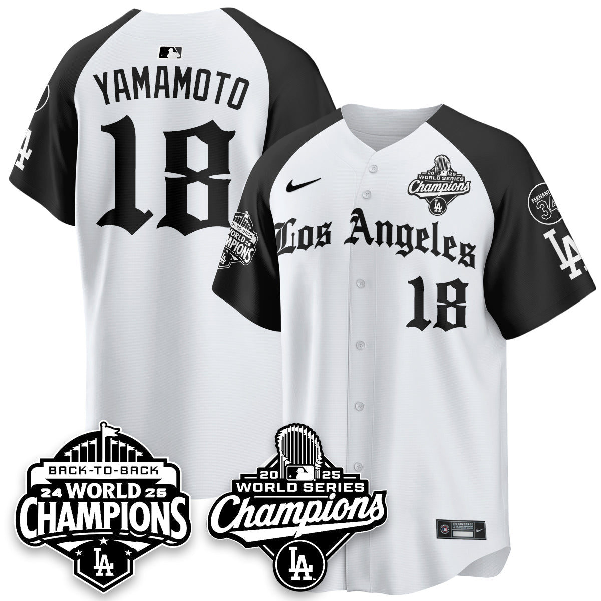 LAD 2025 World Series Champions Vapor Premier Limited Jersey - LA Gothic Edition - All Stitched N2