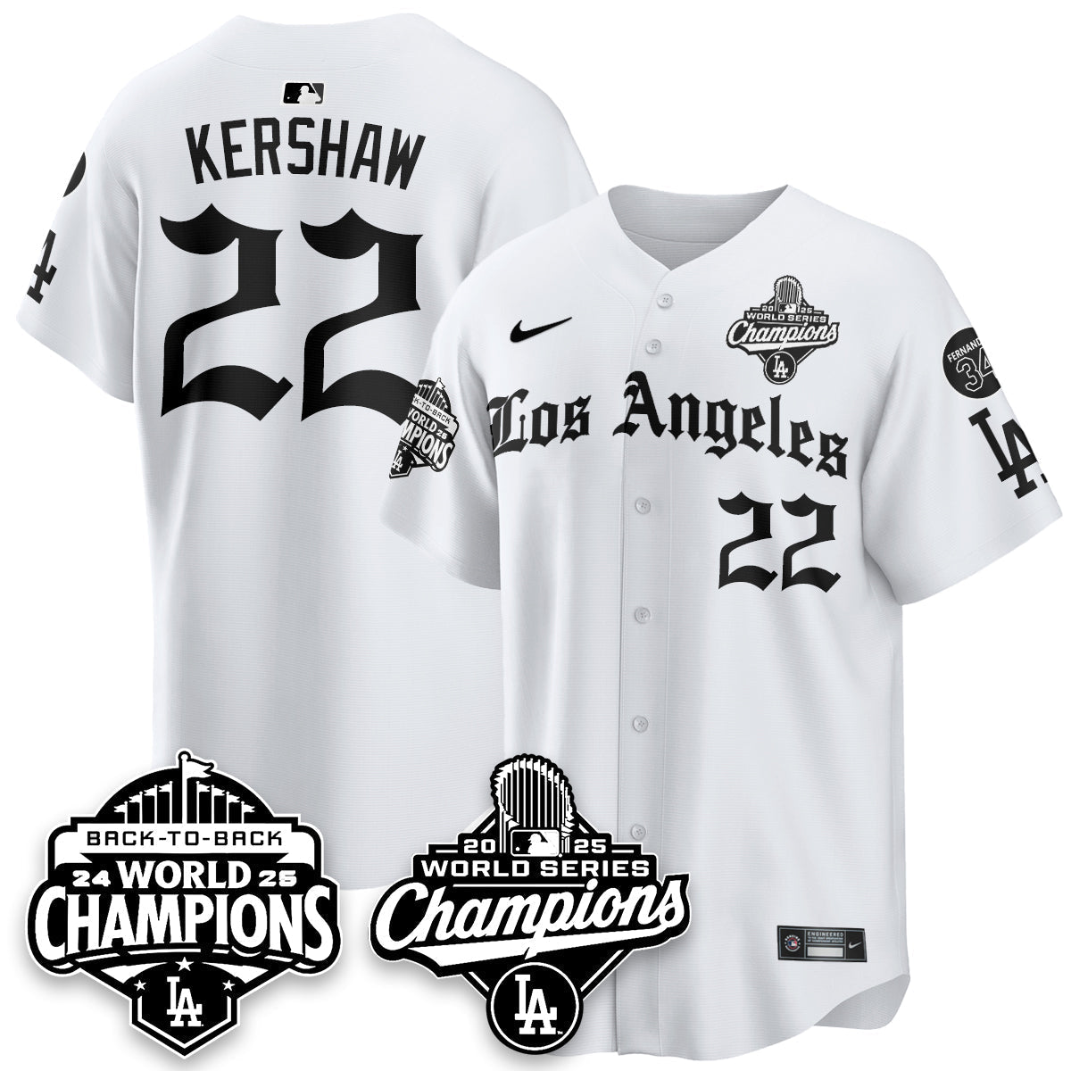 LAD 2025 World Series Champions Vapor Premier Limited Jersey - LA Gothic Edition - All Stitched N2