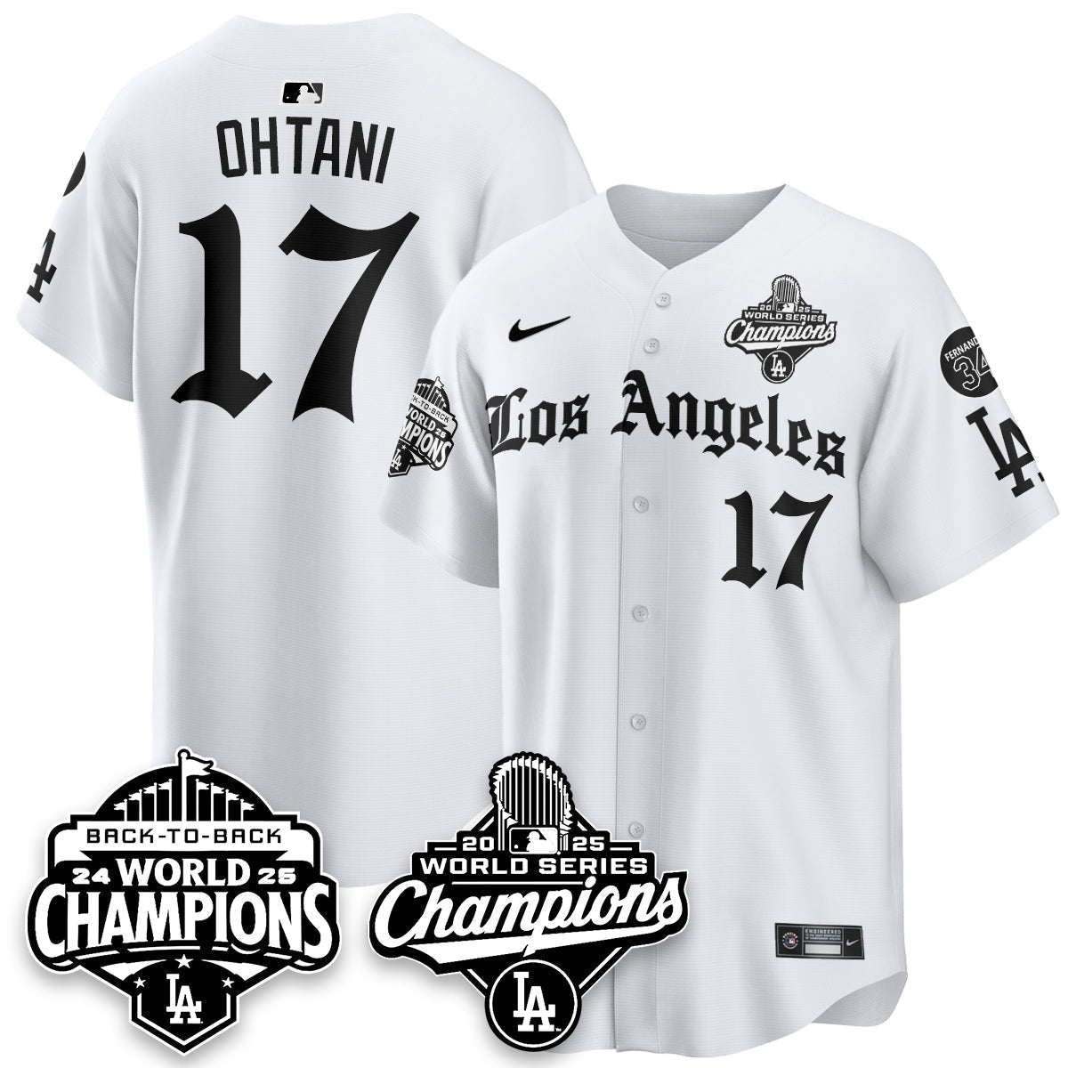 LAD 2025 World Series Champions Vapor Premier Limited Jersey - LA Gothic Edition - All Stitched N2