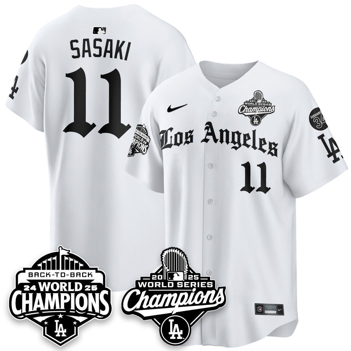 LAD 2025 World Series Champions Vapor Premier Limited Jersey - LA Gothic Edition - All Stitched N2