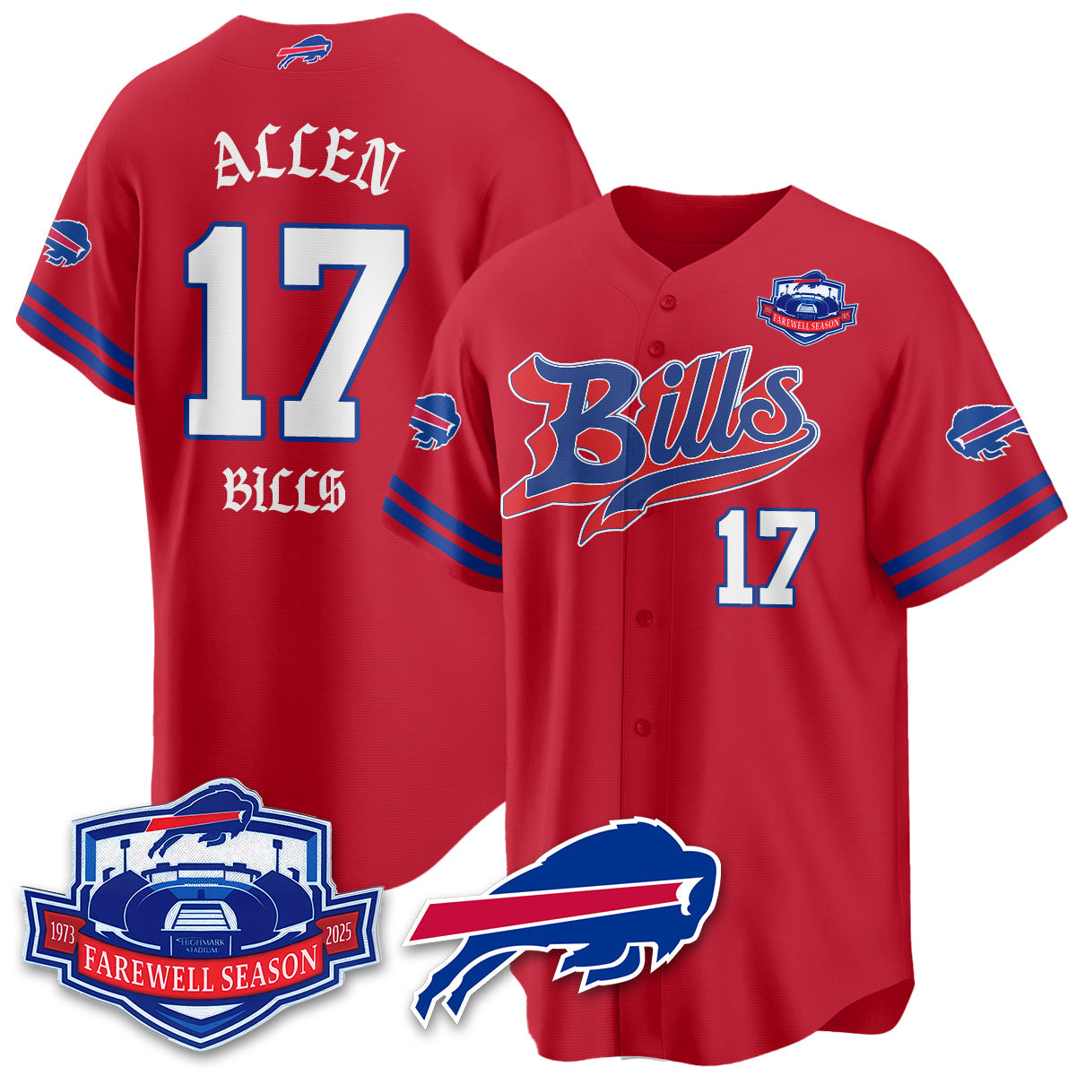 BUF Born x Raised Baseball Jersey - Stitched-NQD