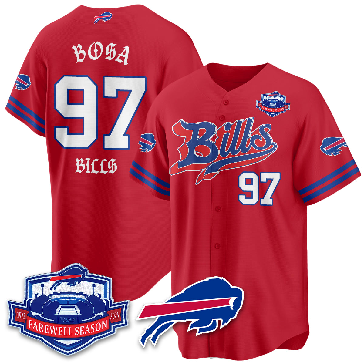 BUF Born x Raised Baseball Jersey - Stitched-NQD