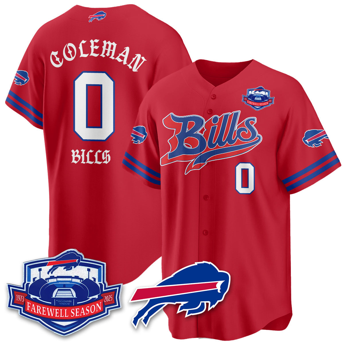 BUF Born x Raised Baseball Jersey - Stitched-NQD