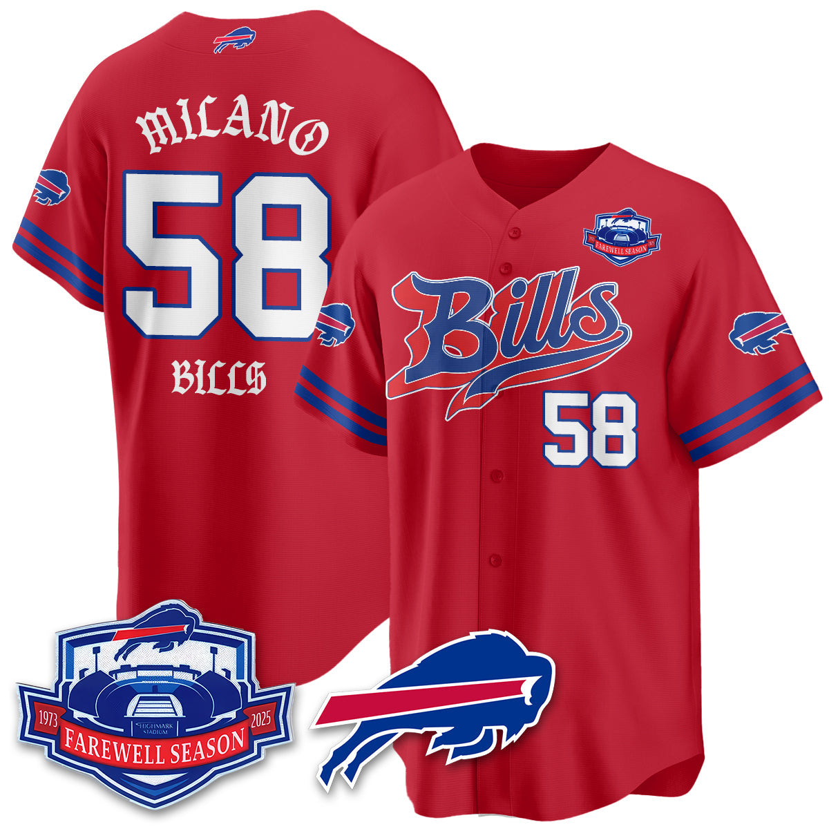 BUF Born x Raised Baseball Jersey - Stitched-NQD