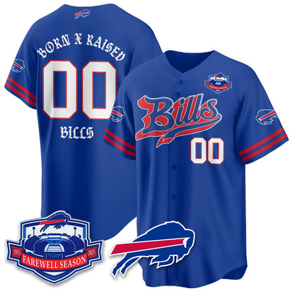 BUF Born x Raised Baseball Jersey - Stitched-NQD