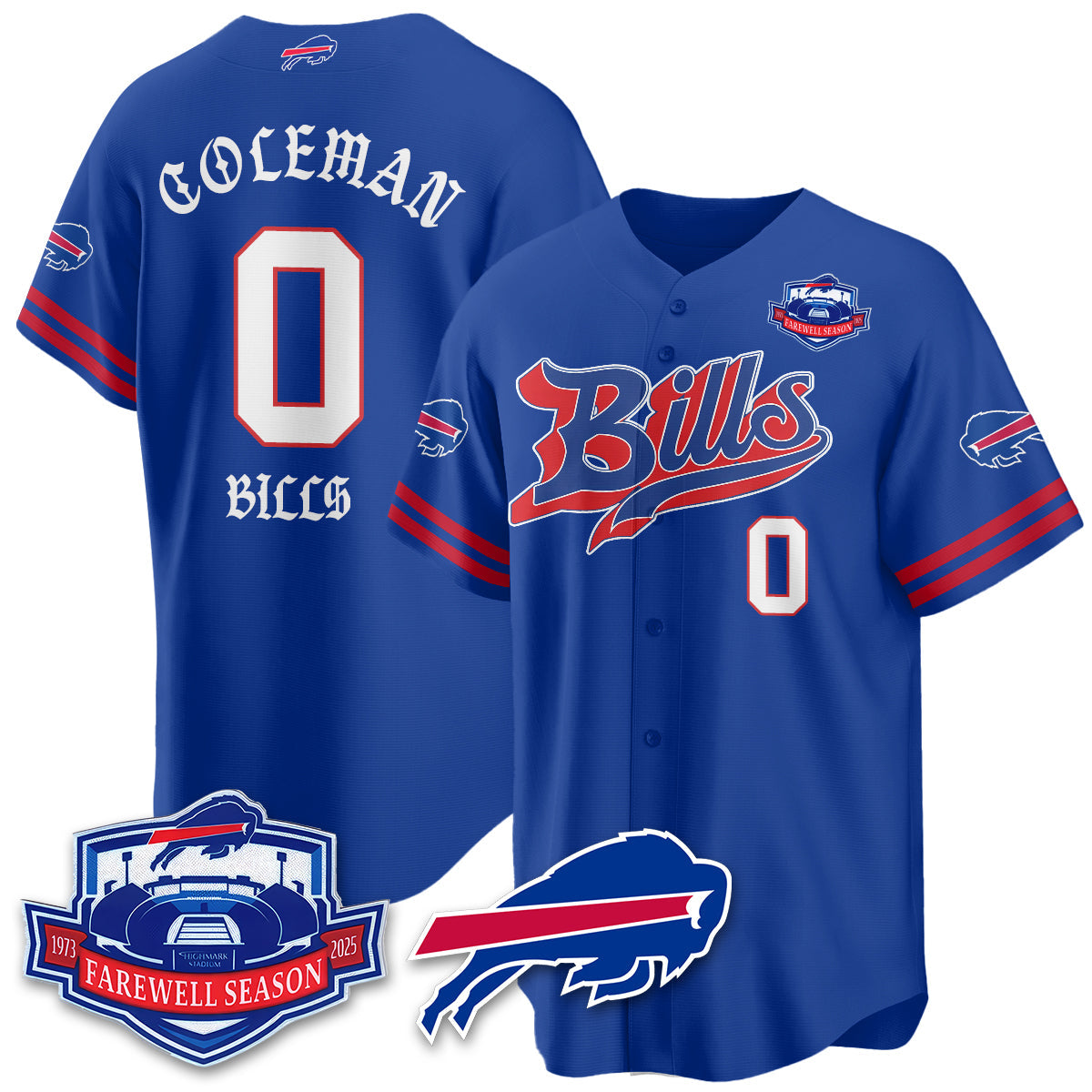 BUF Born x Raised Baseball Jersey - Stitched-NQD