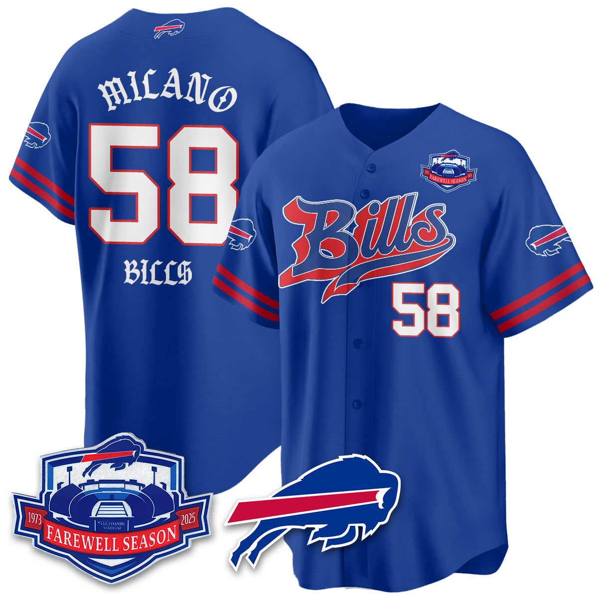 BUF Born x Raised Baseball Jersey - Stitched-NQD