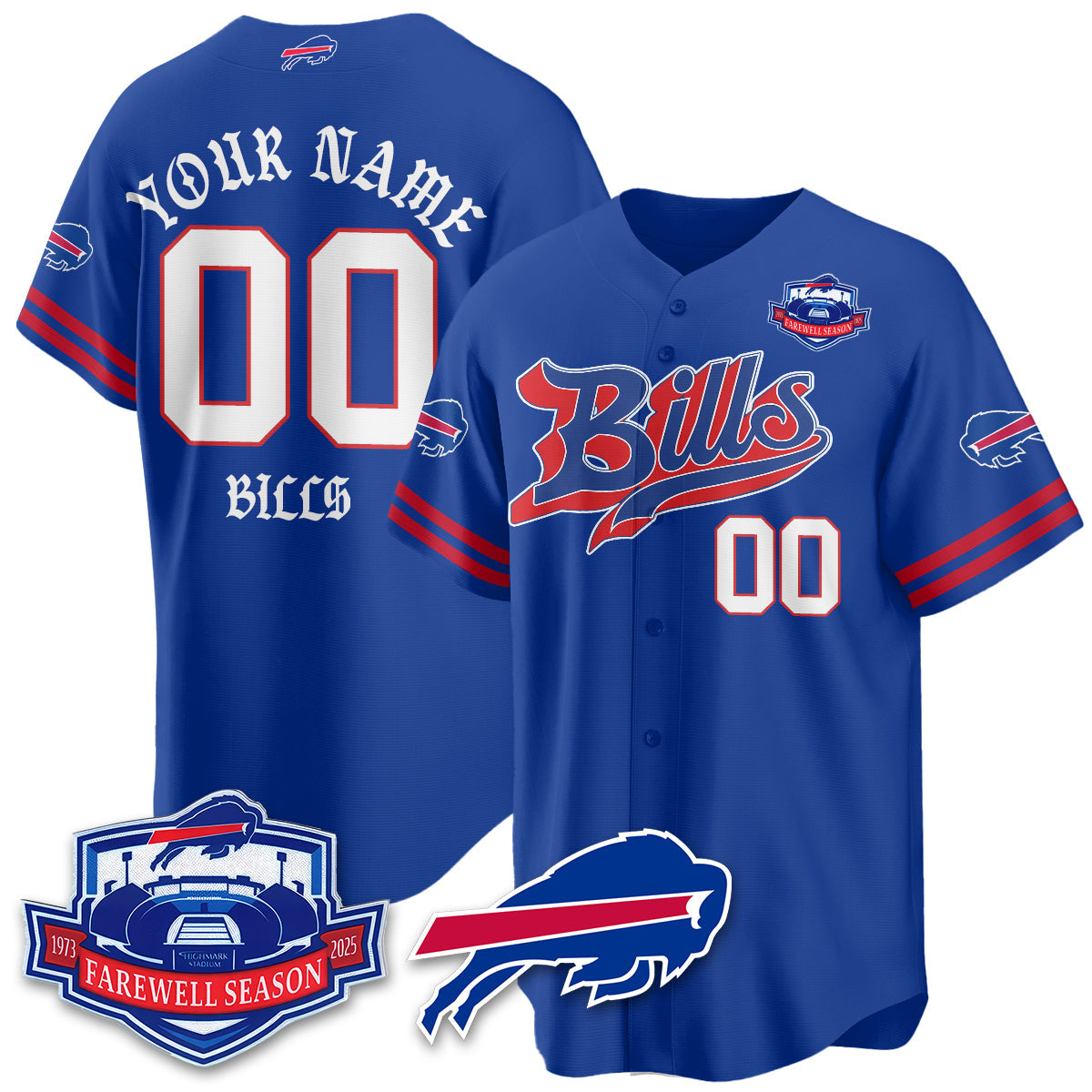 BUF Born x Raised Baseball Jersey - Stitched-NQD