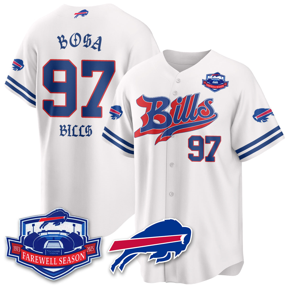 BUF Born x Raised Baseball Jersey - Stitched-NQD