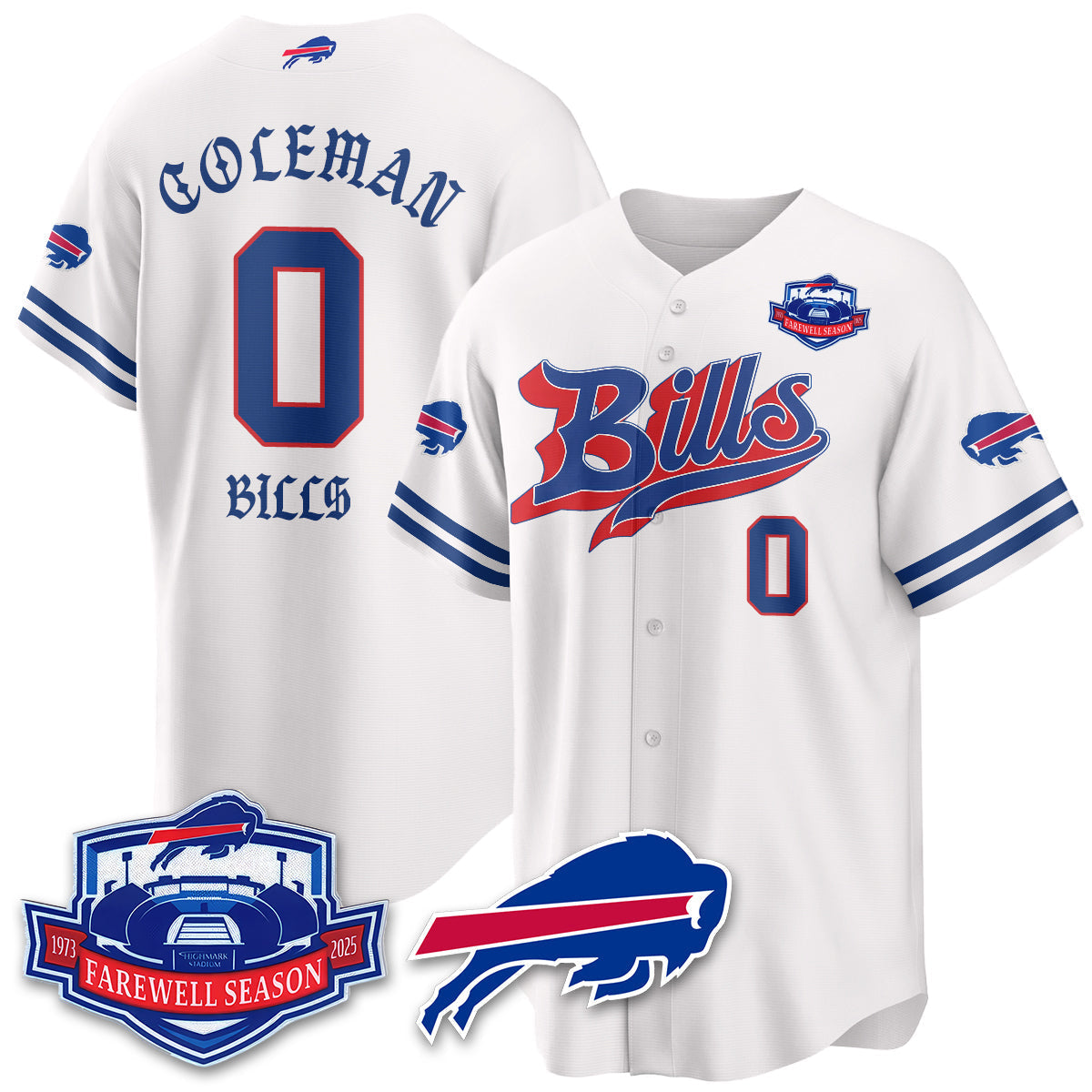 BUF Born x Raised Baseball Jersey - Stitched-NQD