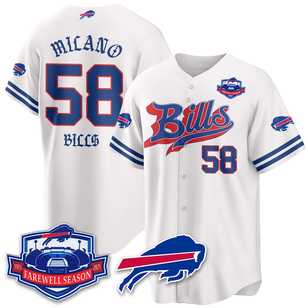 BUF Born x Raised Baseball Jersey - Stitched-NQD