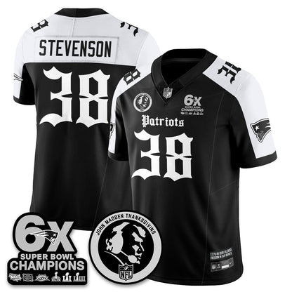NE Gothic 6x Champions Patch Vapor Limited Jersey - John Madden Patch - All Stitched