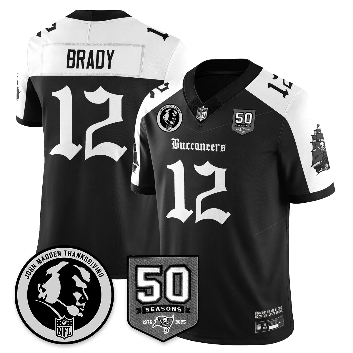 TB Gothic Vapor Limited Jersey - John Madden Patch - Stitched-NQD