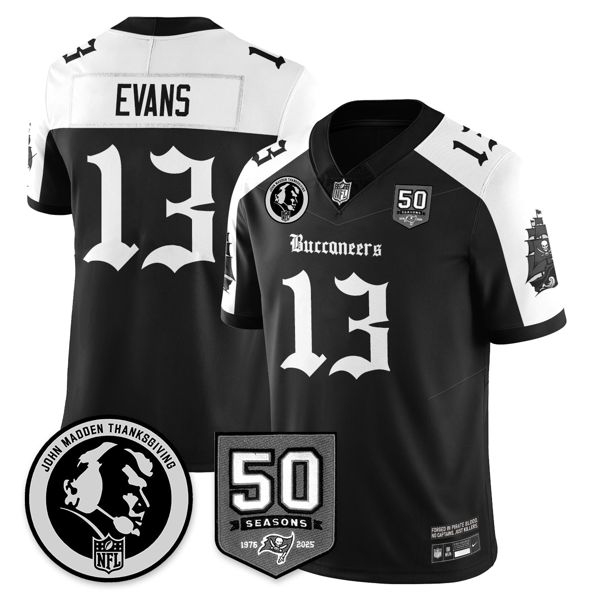 TB Gothic Vapor Limited Jersey - John Madden Patch - Stitched-NQD