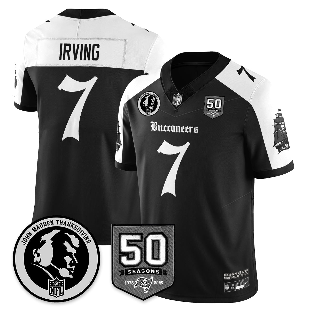 TB Gothic Vapor Limited Jersey - John Madden Patch - Stitched-NQD