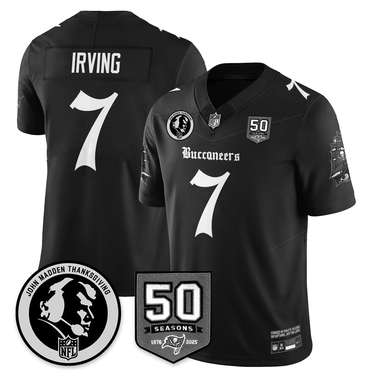 TB Gothic Vapor Limited Jersey - John Madden Patch - Stitched-NQD