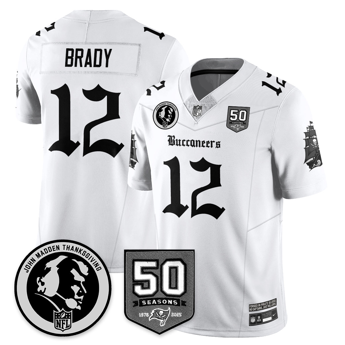 TB Gothic Vapor Limited Jersey - John Madden Patch - Stitched-NQD