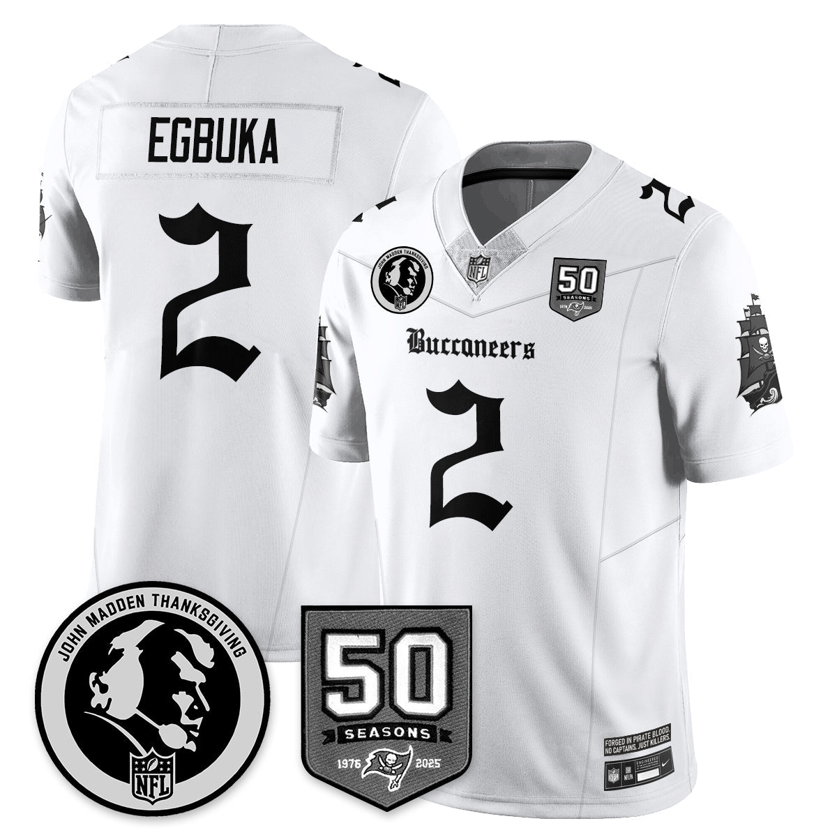 TB Gothic Vapor Limited Jersey - John Madden Patch - Stitched-NQD
