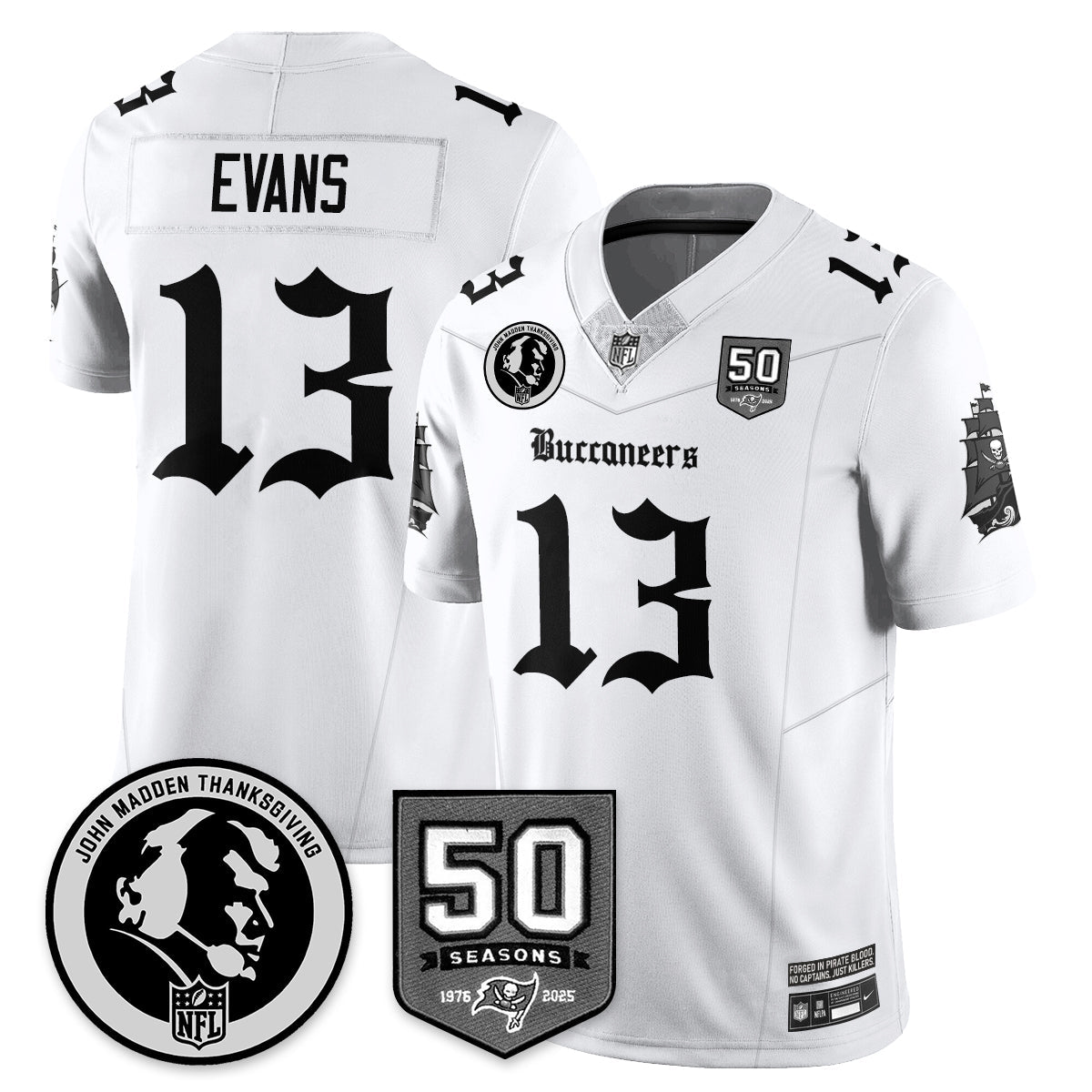 TB Gothic Vapor Limited Jersey - John Madden Patch - Stitched-NQD