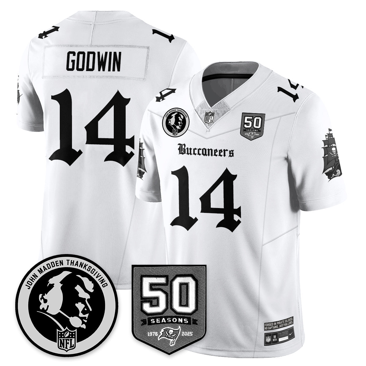 TB Gothic Vapor Limited Jersey - John Madden Patch - Stitched-NQD