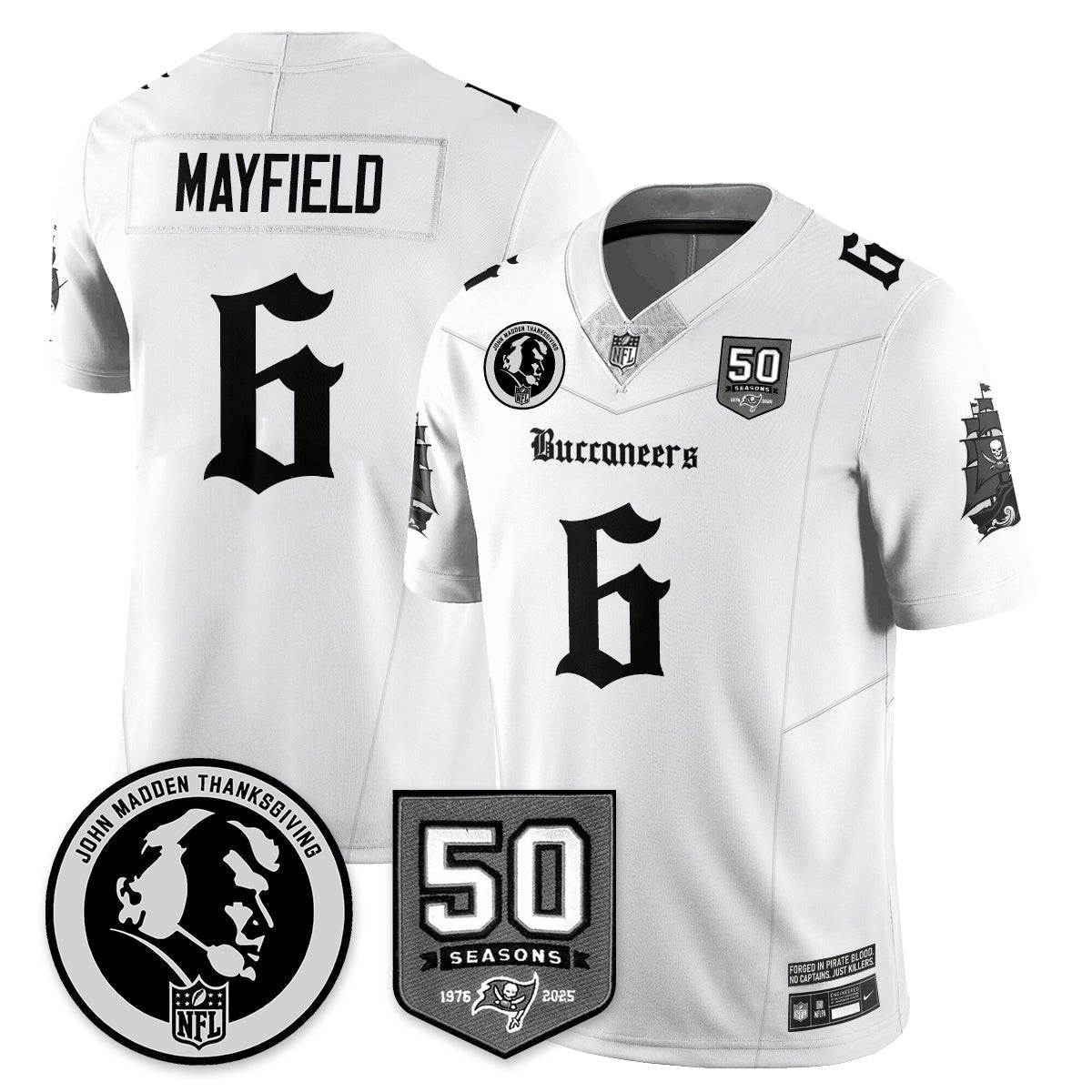TB Gothic Vapor Limited Jersey - John Madden Patch - Stitched-NQD