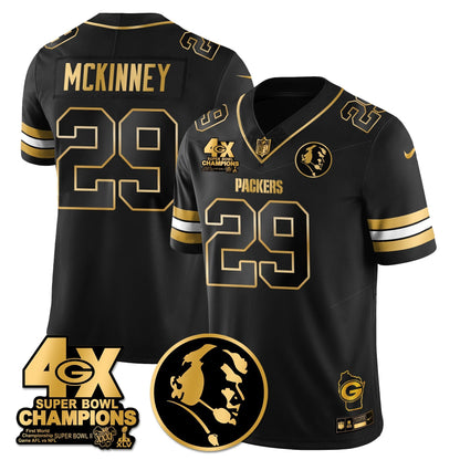 GB 4-Time Champions Vapor Limited Gold Jersey - John Madden Patch - All Stitched