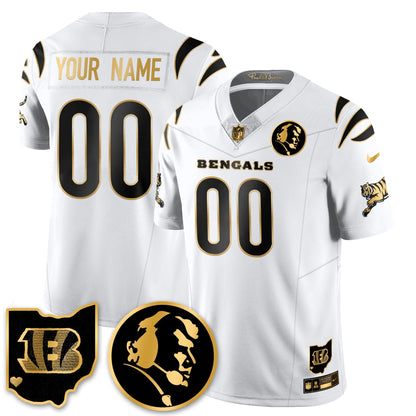 CIN Vapor Limited Gold Custom Jersey - John Madden Patch - All Stitched
