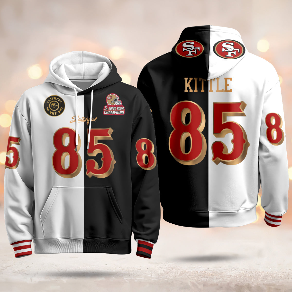 SF Rivalries 5x Champions & Faithful To The Bay Vapor Limited Hoodie - Stitched