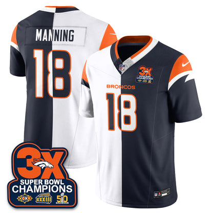 DEN 3-Time Champions Patch Vapor Limited Split Jersey - All Stitched