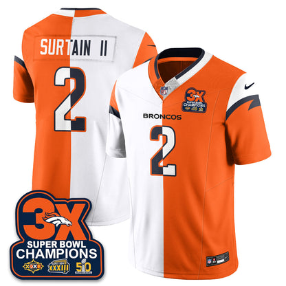 DEN 3-Time Champions Patch Vapor Limited Split Jersey - All Stitched