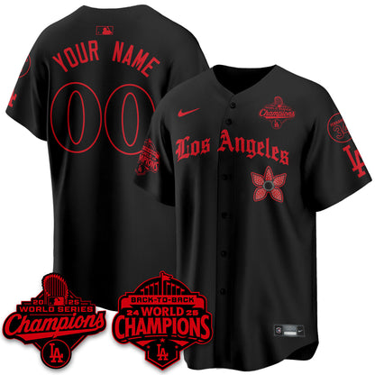 LAD 2025 World Series Champions x Stranger Things Vapor Premier Custom Jersey - All Stitched
